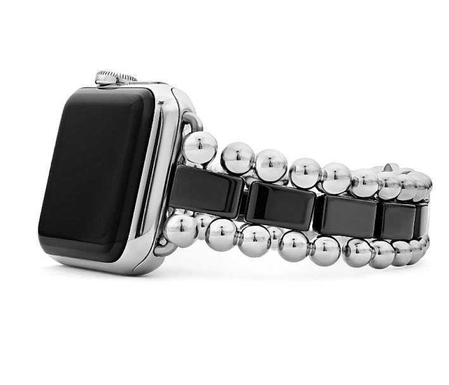 Bracelets & Bangles Lagos | Lagos Smart Caviar Black Ceramic Watch Bracelet, 38-44Mm