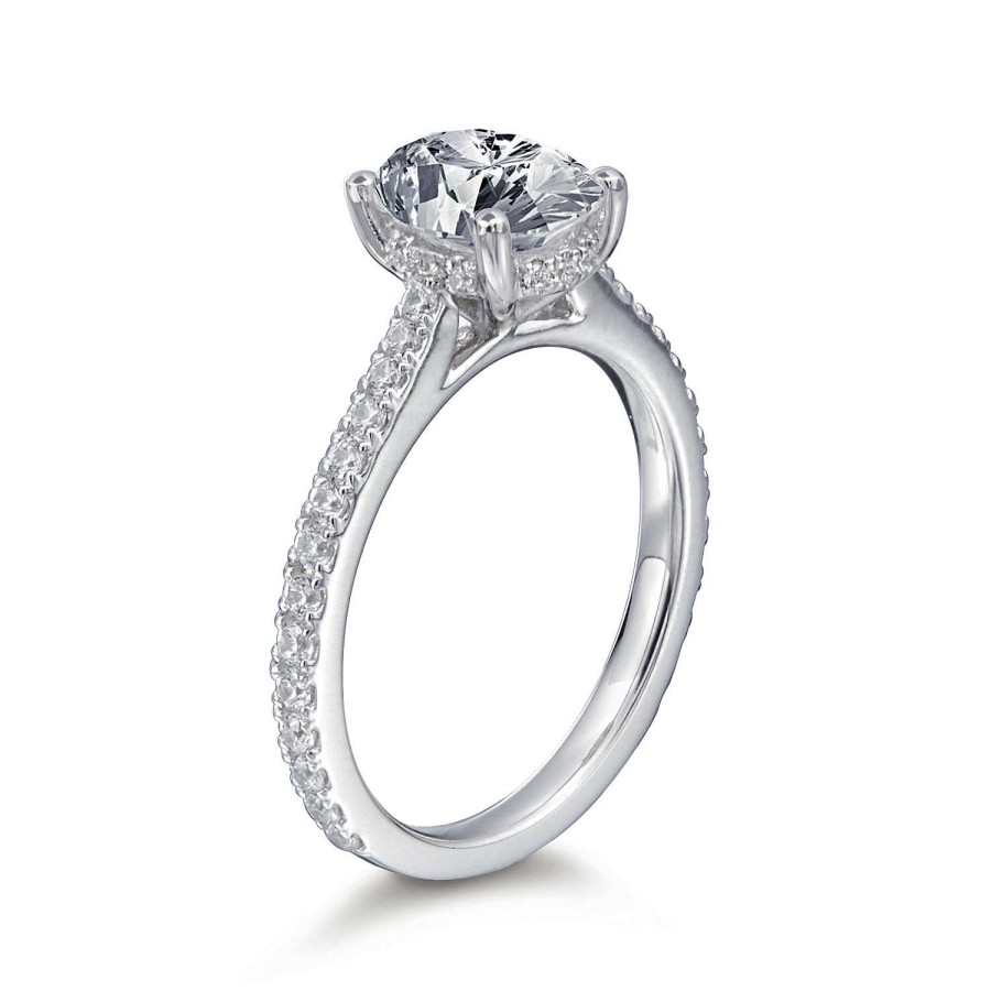 Engagement Rings Bailey's Fine Jewelry | Maria Oval Hidden Halo Pave Engagement Ring