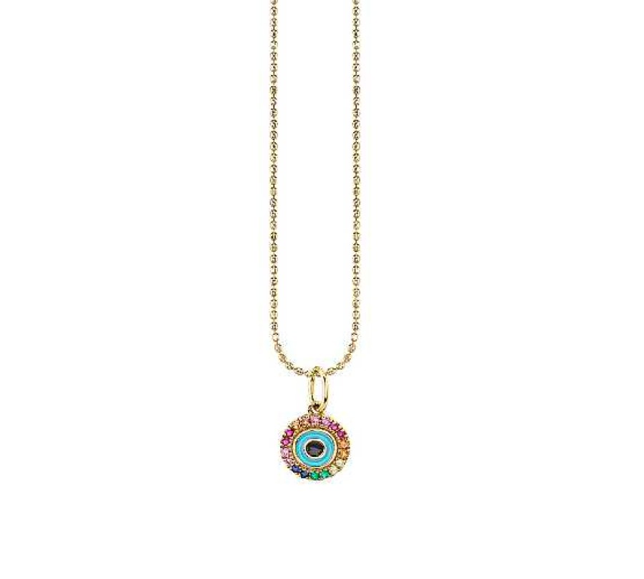 Necklaces & Pendants Sydney Evan | Sydney Evan Evil Eye Rainbow Enamel Necklace