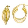 Earrings Bailey's | 14K Yellow Gold Triple Interlocking Leverback Hoop Earrings