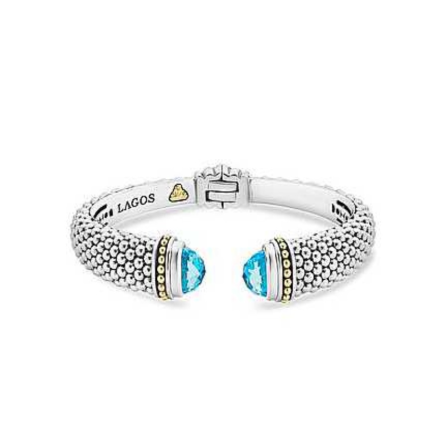 Bracelets & Bangles Lagos | Lagos Caviar Blue Topaz Cuff Bracelet