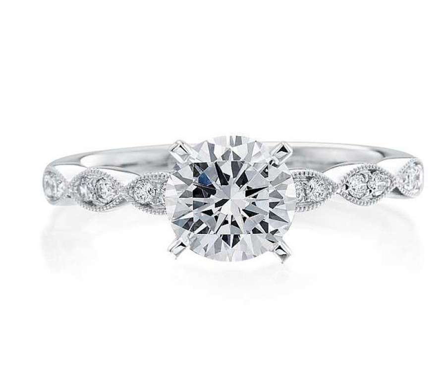 Engagement Rings Bailey's Fine Jewelry | Round Scalloped Engagement Ring Setting