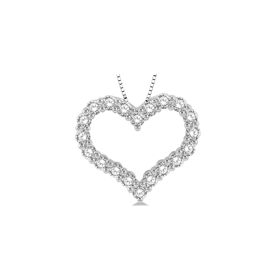 Necklaces & Pendants Bailey's Fine Jewelry | 14Kt White Gold Diamond Heart Pendant