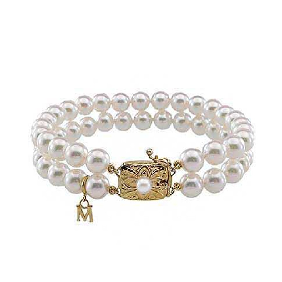 Bracelets & Bangles Mikimoto | Mikimoto Yellow Gold Double Strand A Quality Bracelet