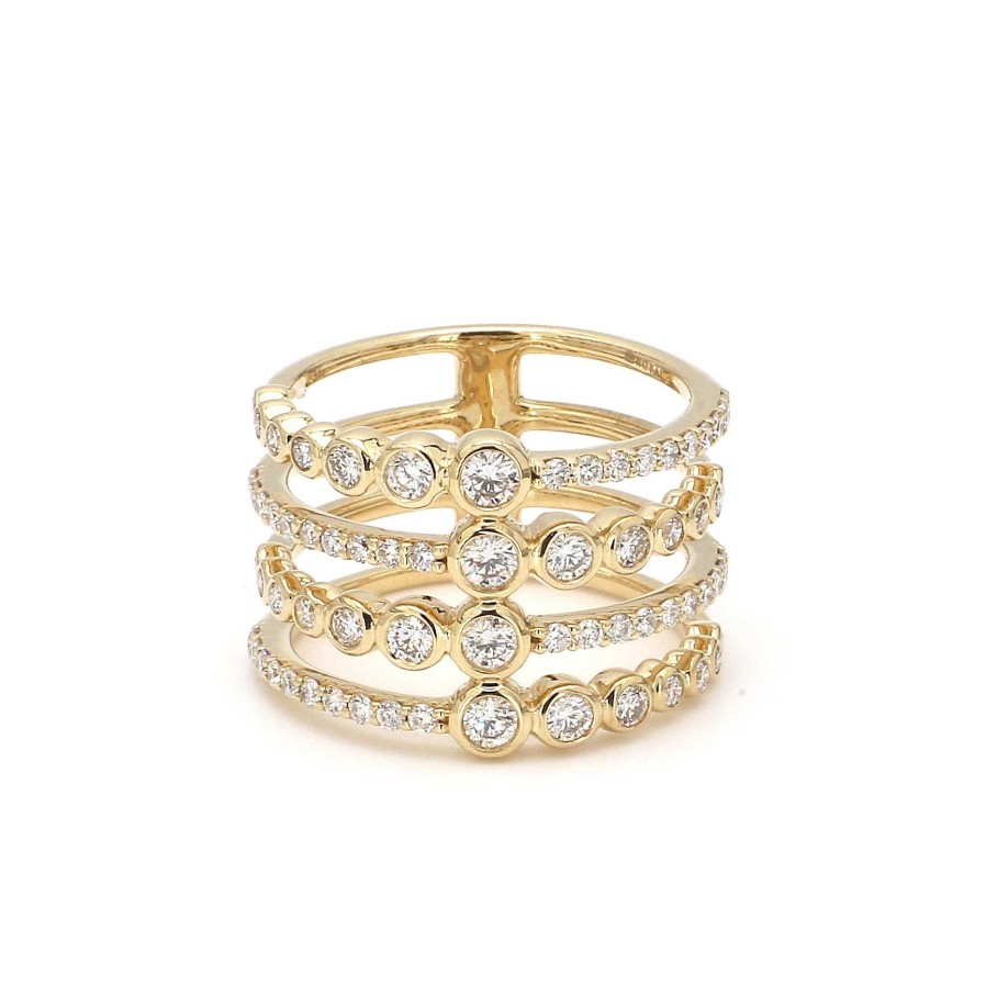 Fashion Rings Bailey's Fine Jewelry | Four Row Round Diamond Band Ring