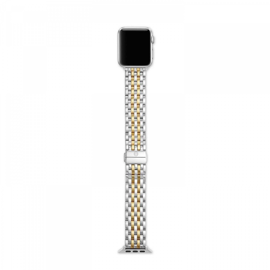 Watches Michele | Michele Stainless Steel & 18K Yellow Gold Plate Apple Watch Strap