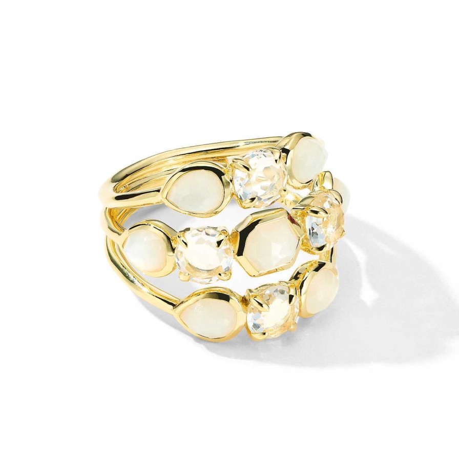 Fashion Rings Ippolita | Ippolita 18Kt Gold Rock Candy Gelato 3-Band Stack Ring In Flirt