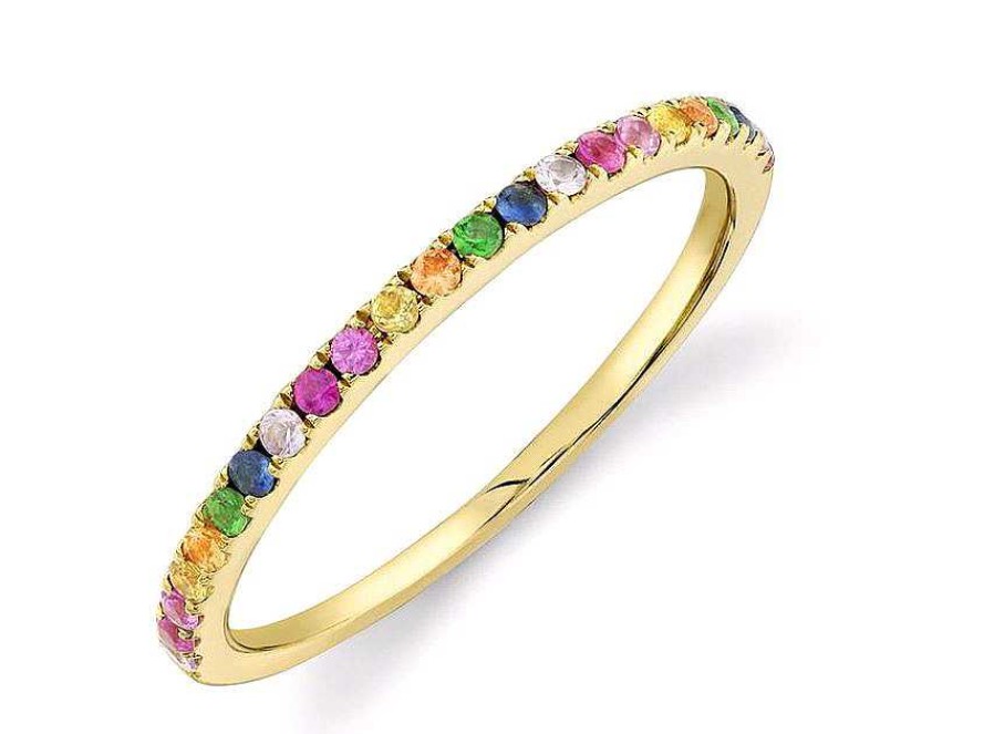 Fashion Rings Bailey's Goldmark Collection | Bailey'S Goldmark Collection Rainbow Sapphire Ring In 14K Yellow Gold