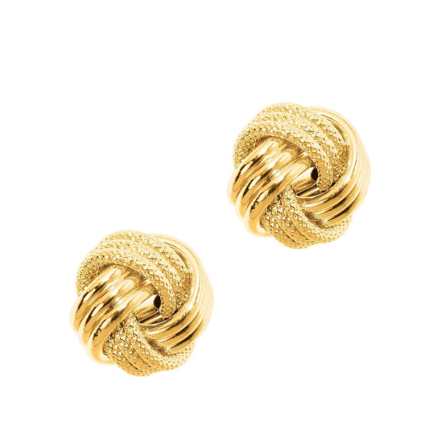 Earrings Bailey's Fine Jewelry | Large Love Knot Stud Earring In 14K Yellow Gold