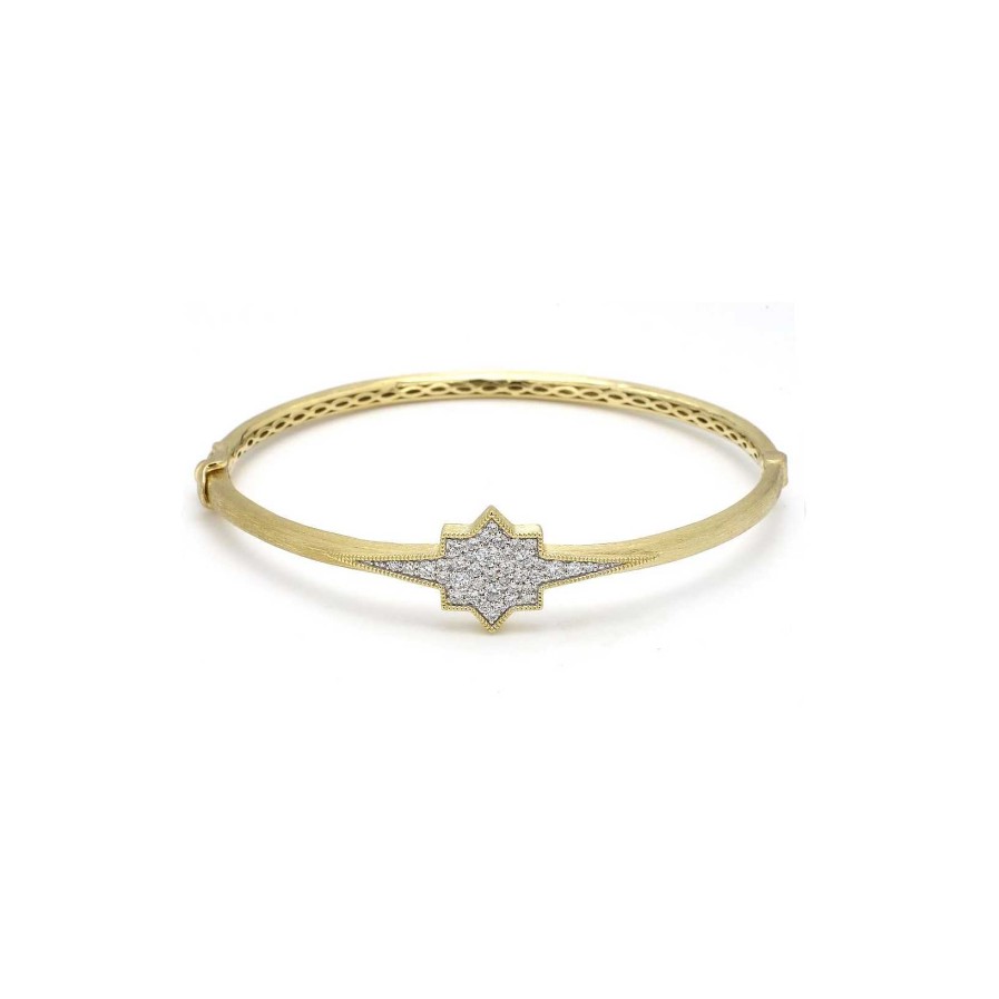 Bracelets & Bangles Jude Frances | Jude Frances Gold Moroccan Star Bangle With Diamonds