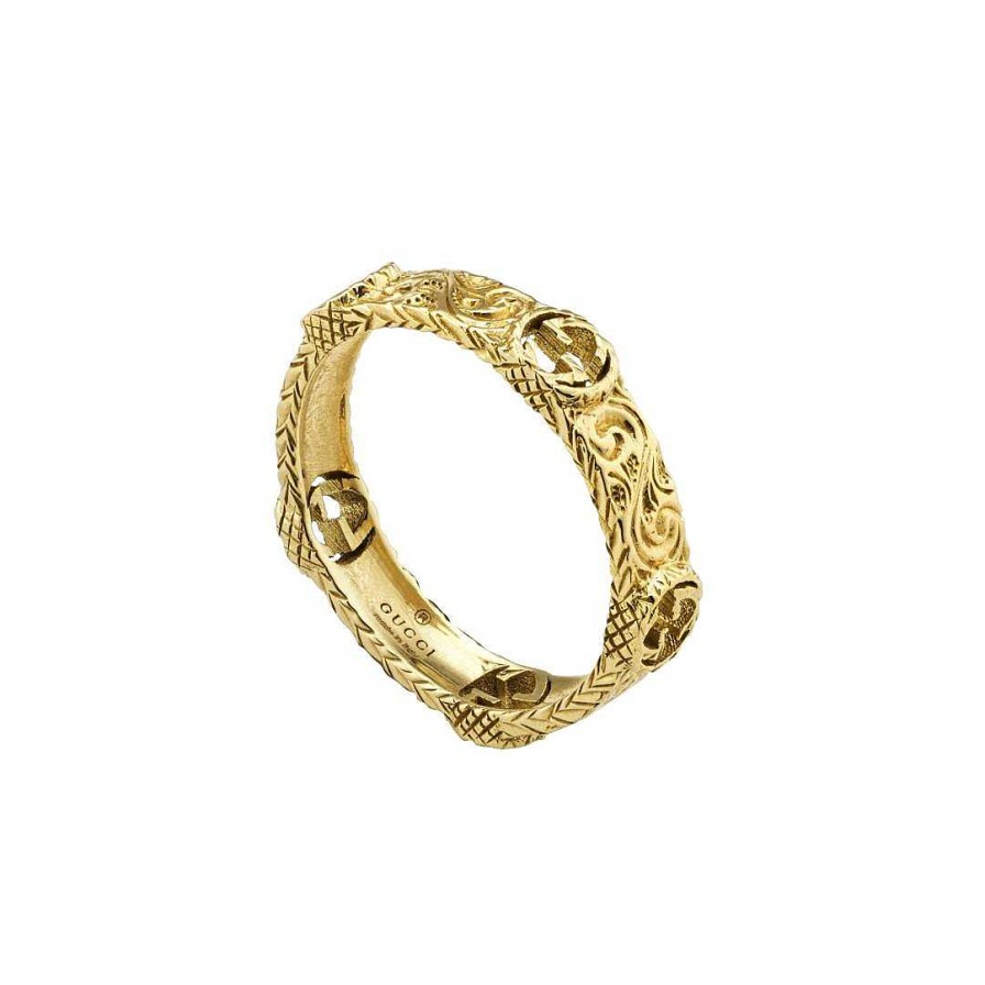 Fashion Rings Gucci | Gucci Interlocking G 18K Gold Band Ring