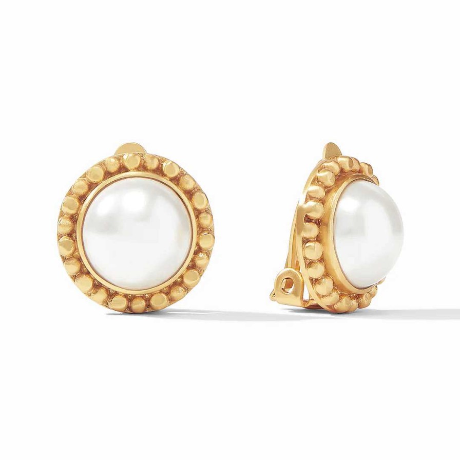 Earrings Julie Vos | Julie Vos Marbella Pearl Clip On Earrings