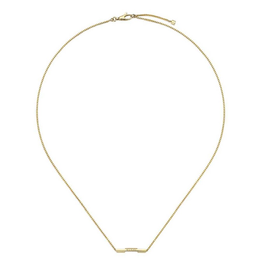 Necklaces & Pendants Gucci | Gucci Link To Love 18Kt Yellow Gold Bar Necklace