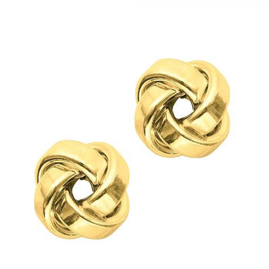 Earrings Bailey's Fine Jewelry | Polished Love Knot Stud Earrings In 14K Yellow Gold