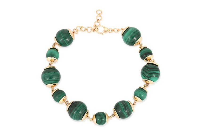 Bracelets & Bangles Bailey's | Malachite Bead Gold Bracelet