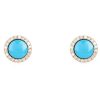 Earrings Bailey's | Turquoise And Diamond Halo Stud Earrings