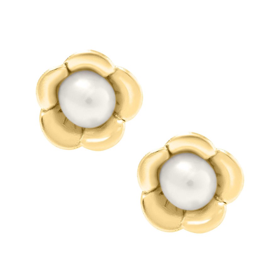 Earrings Bailey's Fine Jewelry | Bailey'S Children'S Collection Pearl Flower Stud Earrings