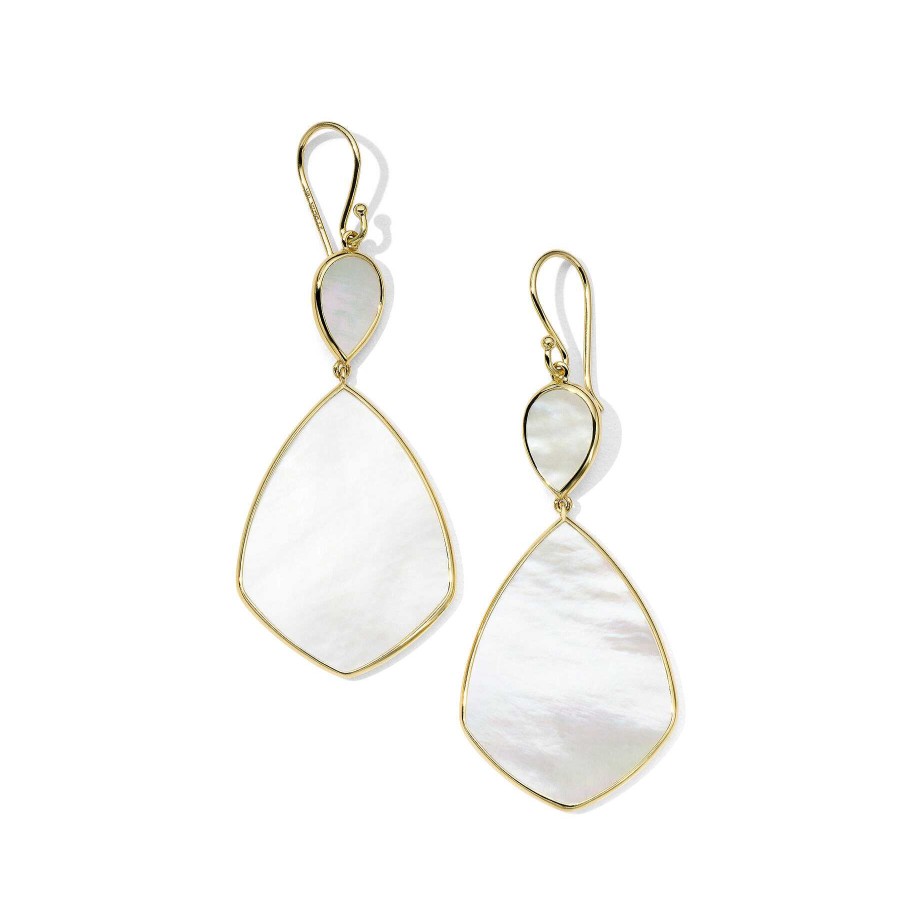 Earrings Ippolita | Ippolita 18Kt Gold Polished Rock Candy Large Snowman Drop Earrings In Mother Of Pearl