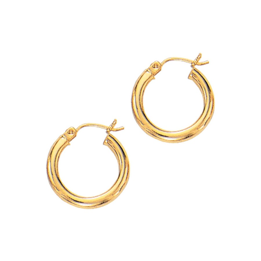 Earrings Bailey's Fine Jewelry | 3Mm Hoop Earrings In 14K Yellow Gold