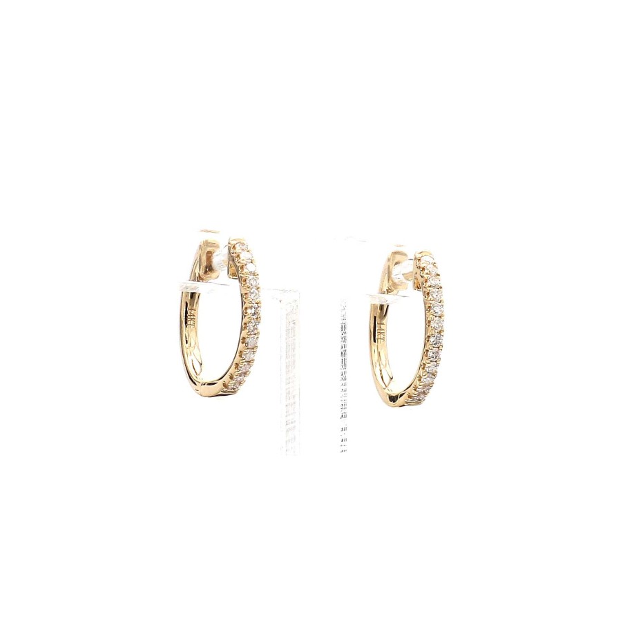 Earrings Bailey's Fine Jewelry | 0.19Ct Diamond Huggie Hoop Earrings