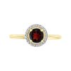 Fashion Rings Bailey's Fine Jewelry | Garnet & Diamond Halo Ring In 14K Yellow Gold