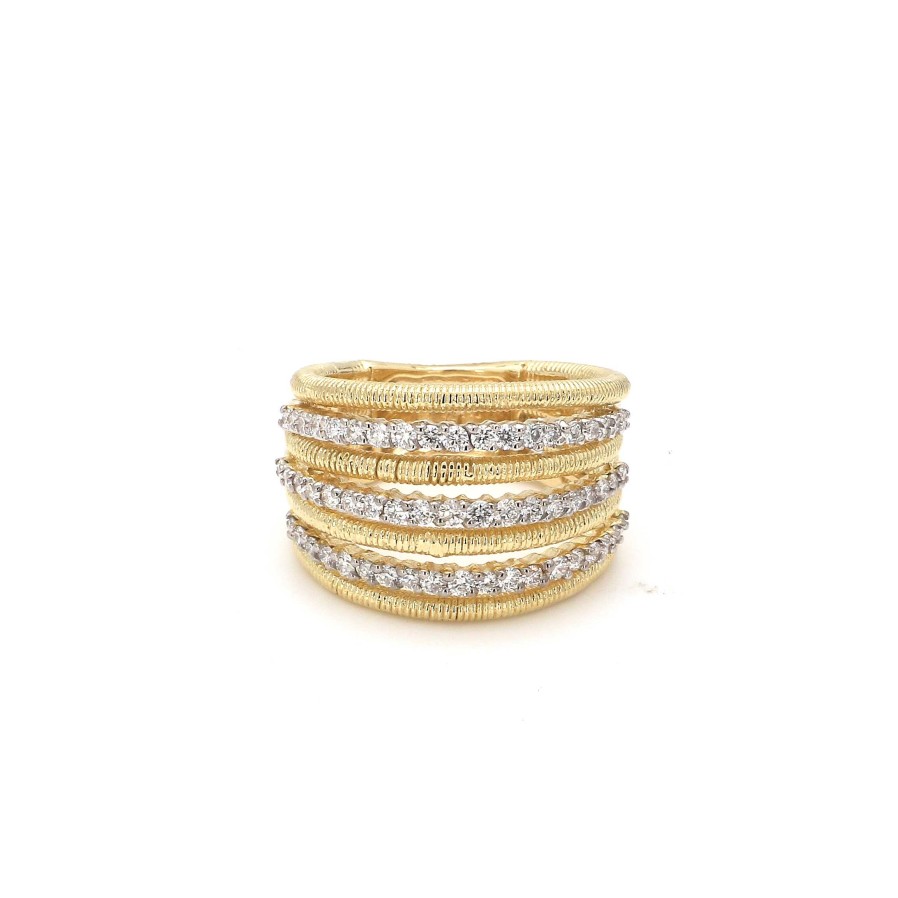 Fashion Rings Bailey's Fine Jewelry | Alternating Gold And Diamond 7 Row Ring