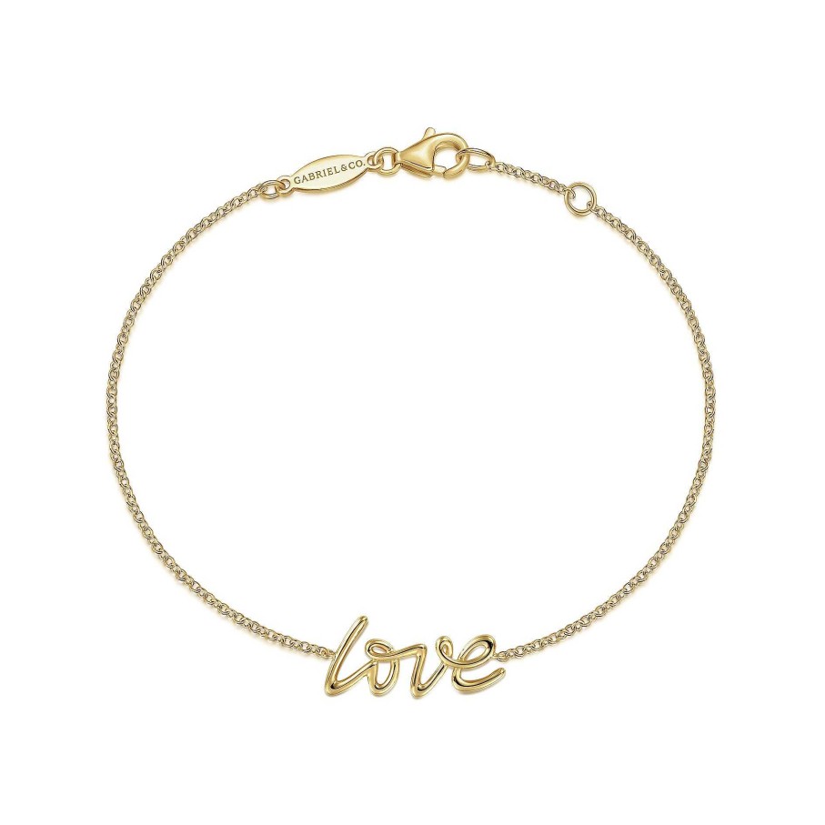 Bracelets & Bangles Gabriel & Co | Gabriel 14K Yellow Gold Love Chain Bracelet