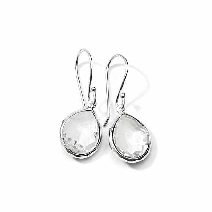 Earrings Ippolita | Ippolita Rock Candy Sterling Silver Mini Teardrop Earrings In Clear Quartz