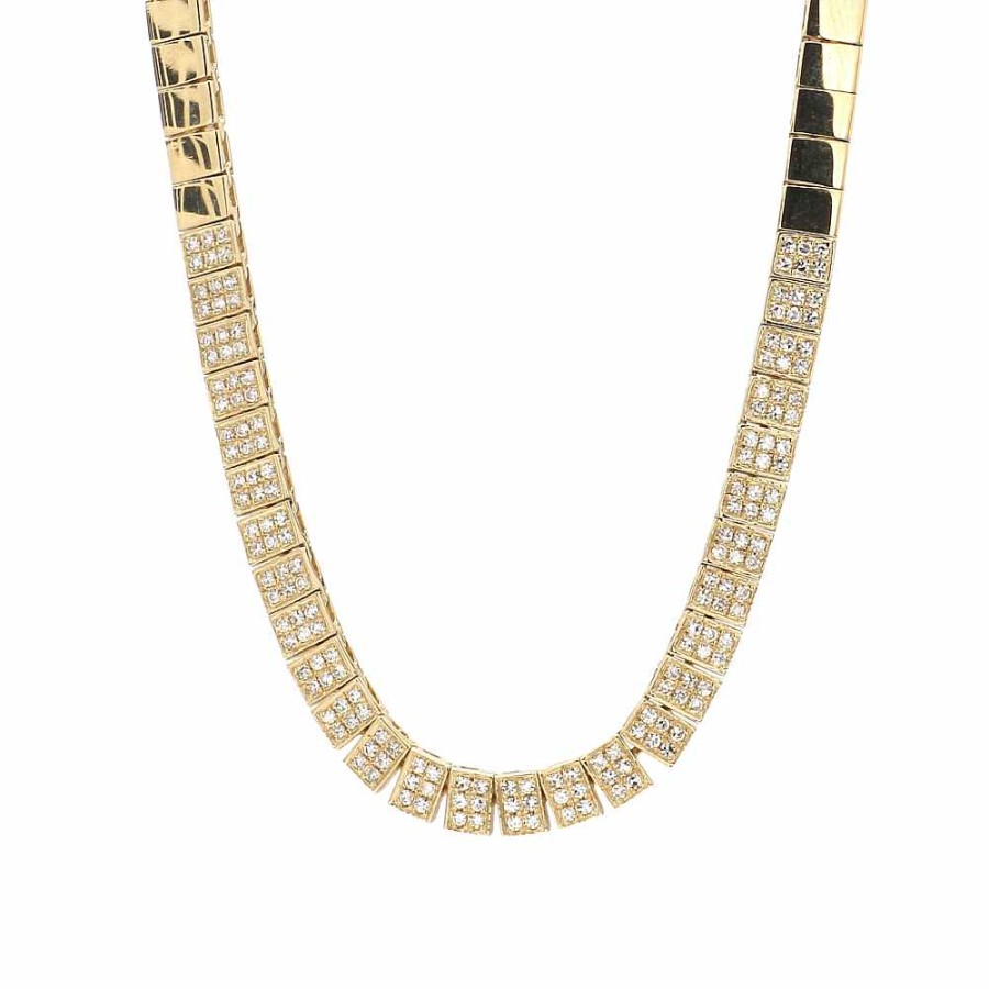 Necklaces & Pendants Bailey's Fine Jewelry | Block Link Pave Diamond Necklace