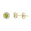 Earrings Bailey's Fine Jewelry | Peridot & Diamond Halo Stud Earrings In 14K Yellow Gold