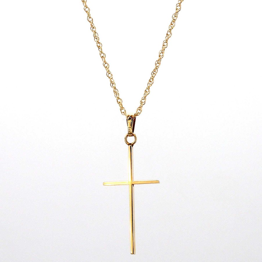 Necklaces & Pendants Bailey's Fine Jewelry | Cross Pendant Necklace In 14K Yellow Gold