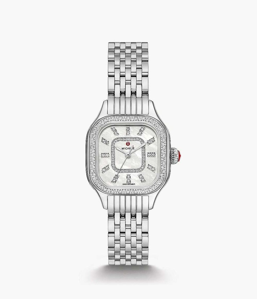 Watches Michele | Michele Meggie Diamond Stainless Steel Watch