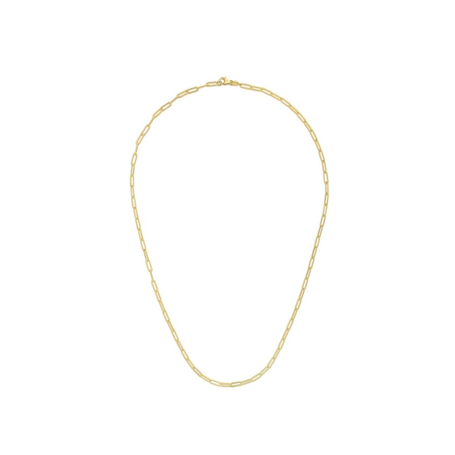 Necklaces & Pendants Bailey's Fine Jewelry | Paperclip Link Chain In 14K Yellow Gold