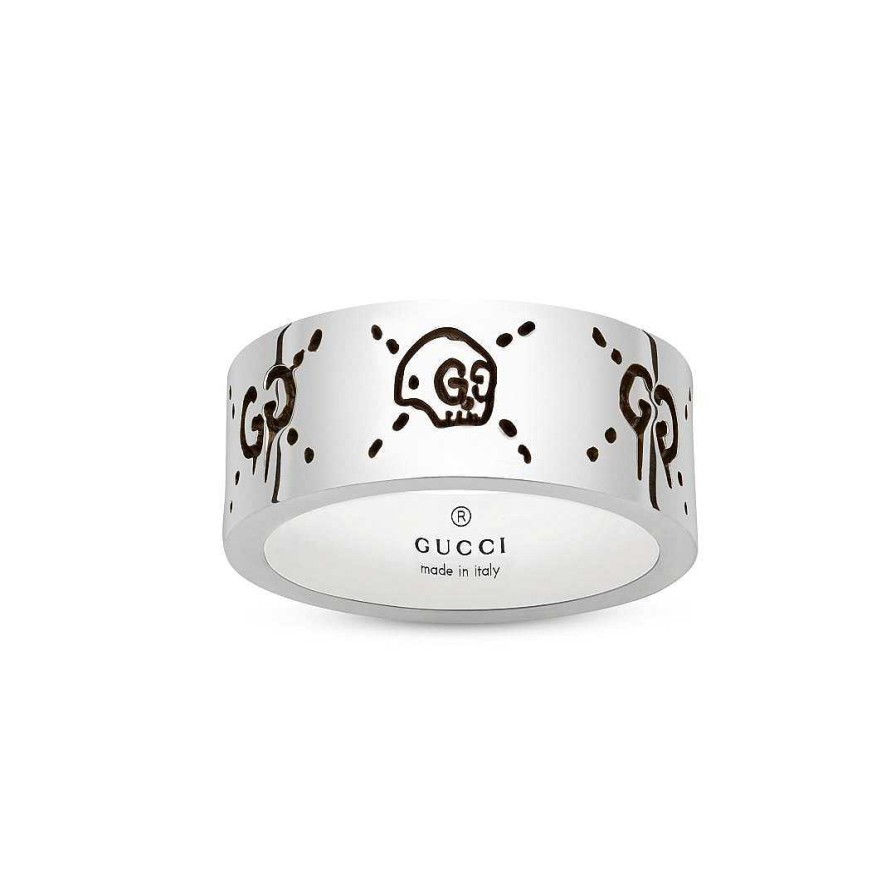 Fashion Rings Gucci | Gucci Ghost Silver Band Ring