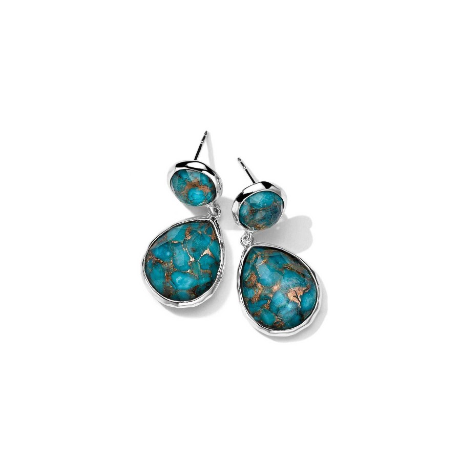 Earrings Ippolita | Ippolita Rock Candy 2-Stone Earrings In Bronze Turquoise