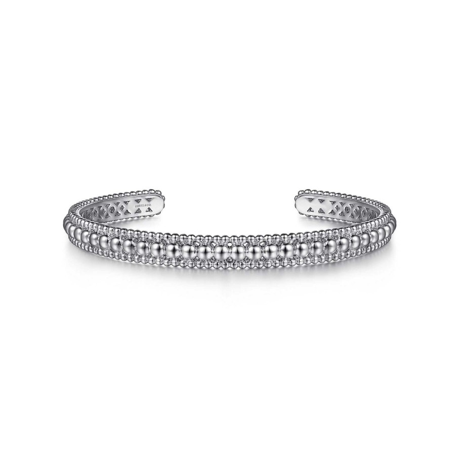 Bracelets & Bangles Gabriel & Co | Gabriel Sterling Silver Bujukan Beaded Open Bangle