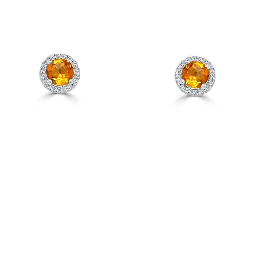 Earrings Bailey's | November Birthstone Halo Gold Stud Earrings