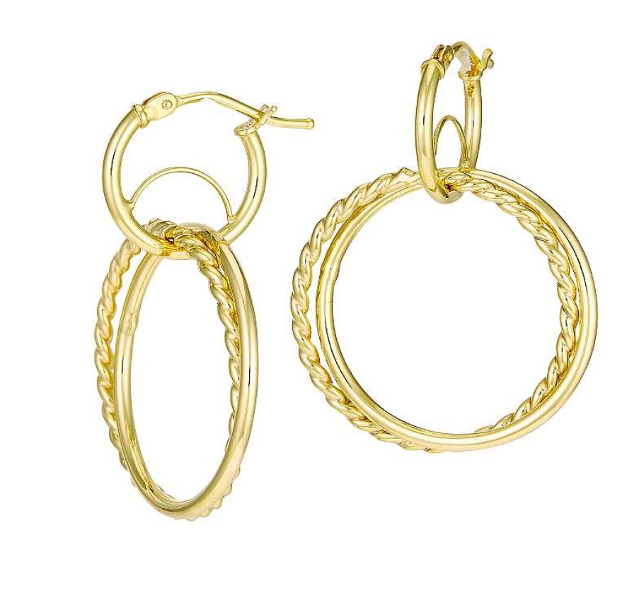 Earrings Bailey's | 14K Yellow Gold Interlocking Hoop Dangle Earrings