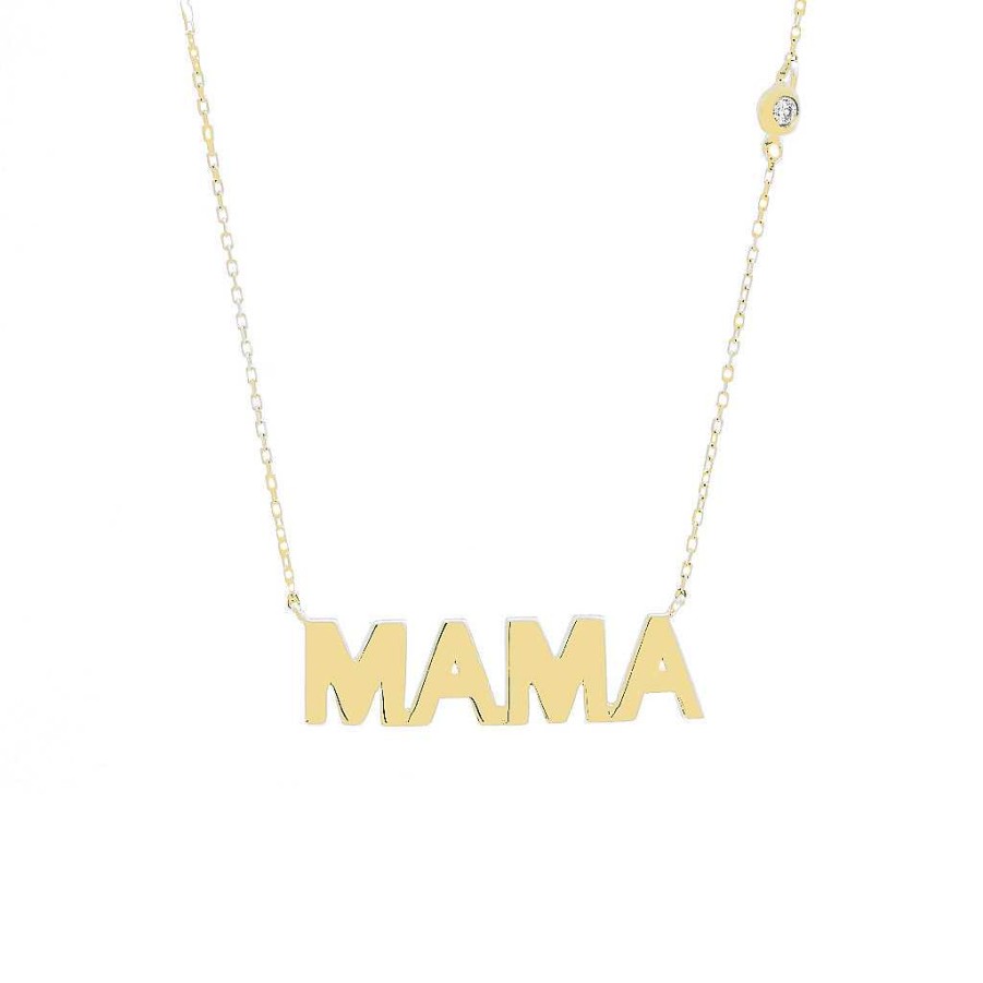 Necklaces & Pendants Bailey's Fine Jewelry | Mama Pendant Necklace In 14K Yellow Gold