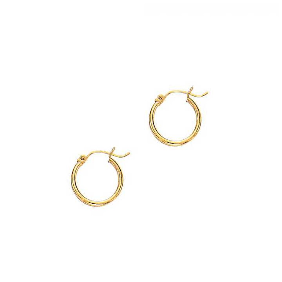 Earrings Bailey's Fine Jewelry | 14Kt Yellow Gold 2X20Mm Hoop Earring