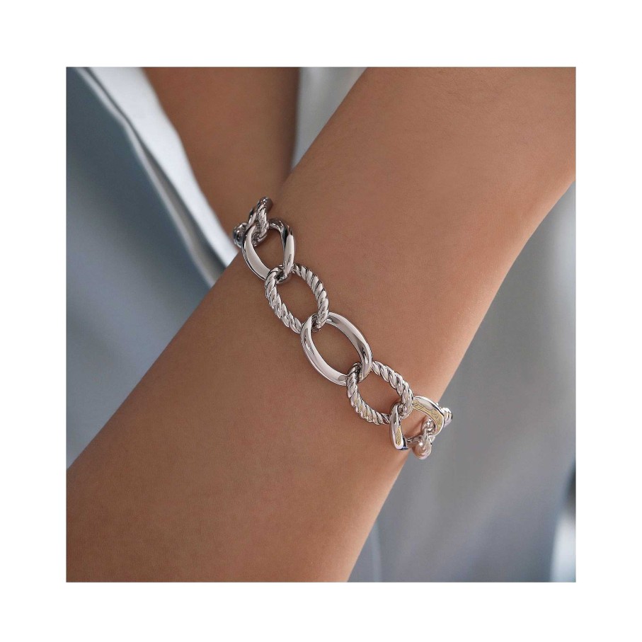 Bracelets & Bangles Gabriel & Co | Gabriel 925 Sterling Silver Rope Link Chain Bracelet