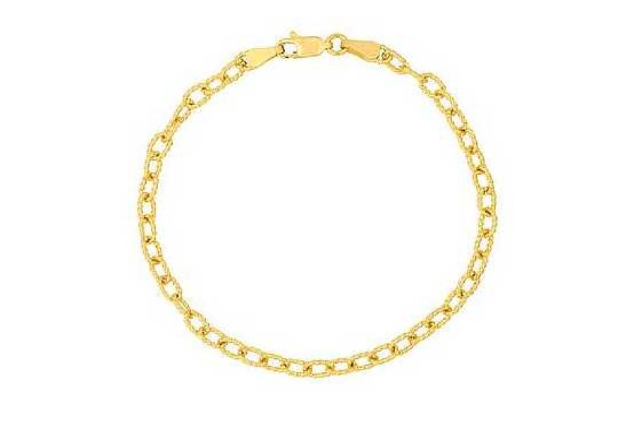 Bracelets & Bangles Bailey's | 14K Gold Oval Link Heart Clasp Bracelet