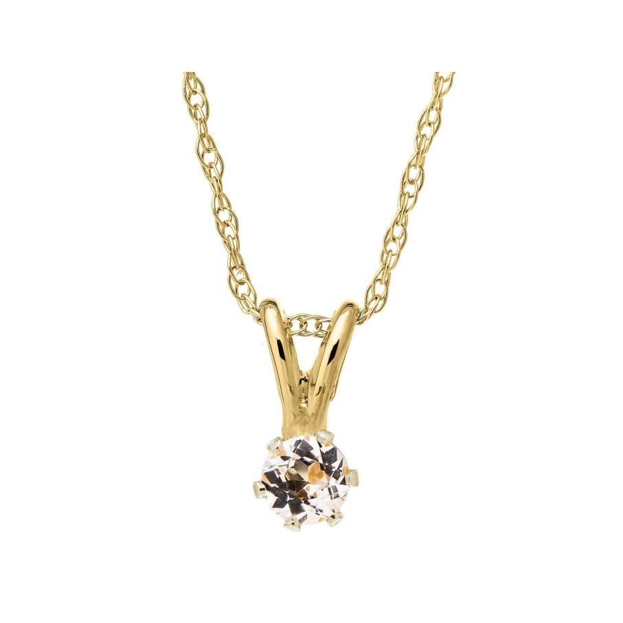 Necklaces & Pendants Bailey's Fine Jewelry | Bailey'S Children'S Collection April Birthstone White Topaz Pendant Necklace