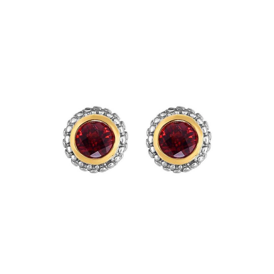 Earrings Bailey's Fine Jewelry | Sterling Silver Garnet Stud Earrings