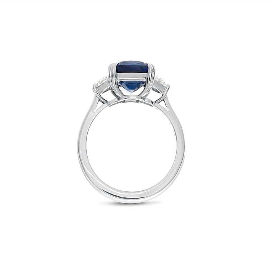 Fashion Rings Bailey's Fine Jewelry | Bailey'S Estate Sapphire Cushion And Diamond Ring