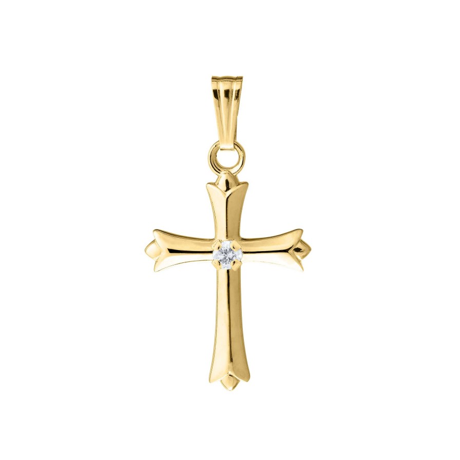 Necklaces & Pendants Bailey's Fine Jewelry | Bailey'S Children'S Collection Cross Pendant Necklace With Diamond