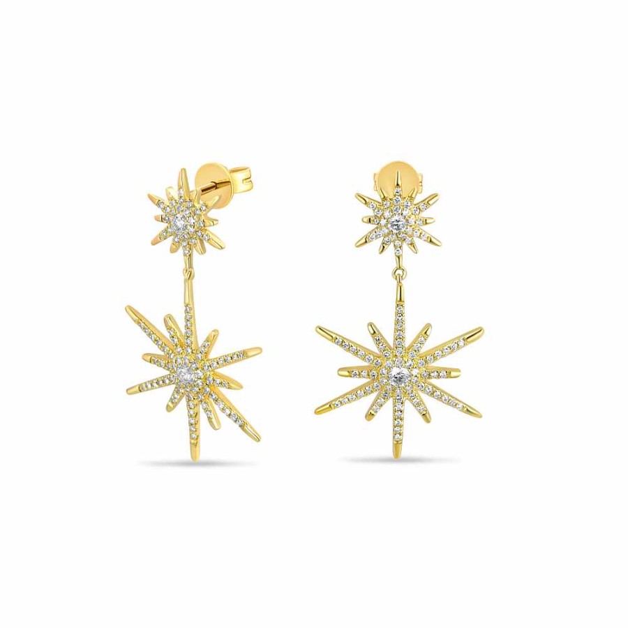 Earrings Bailey's Fine Jewelry | Diamond Sunburst Double Drop Earrings