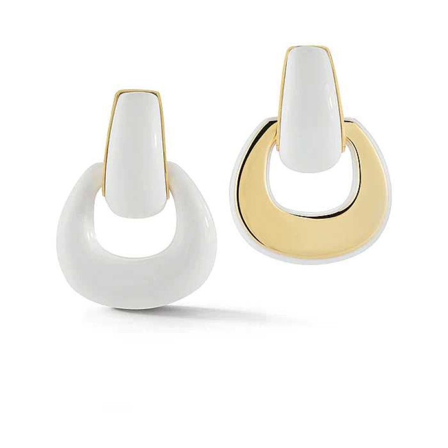 Earrings Seaman Schepps | Seaman Schepps White Agate Buckle Earrings