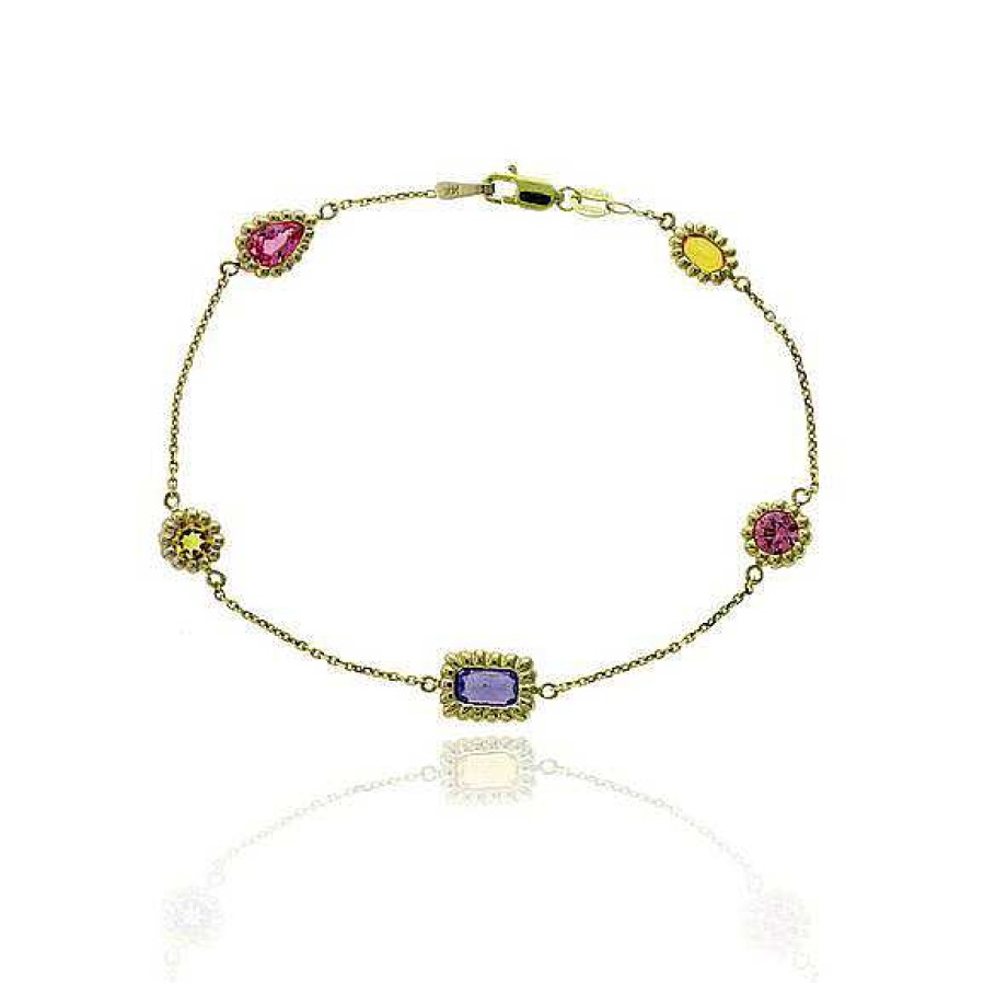 Bracelets & Bangles Bailey's Fine Jewelry | Multi Color Sapphire Beaded Station Bracelet