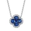 Necklaces & Pendants Bailey's | Diamond And Sapphire Clover Necklace